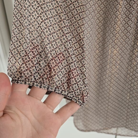 LC Lauren Conrad Women's Floral Pattern 3/4 Sleeve Round Neck Blouse size XS - Picture 5 of 12